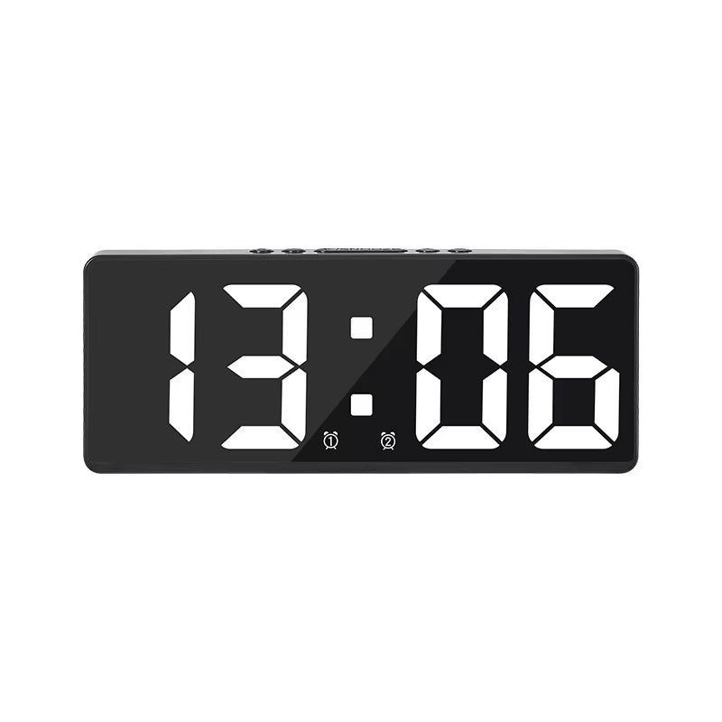 Digital Alarm Clock Voice Control Teperature Snooze Night Mode Desktop Table Clock 12/24H Anti-Disturb Funtion LED Clocks Watch