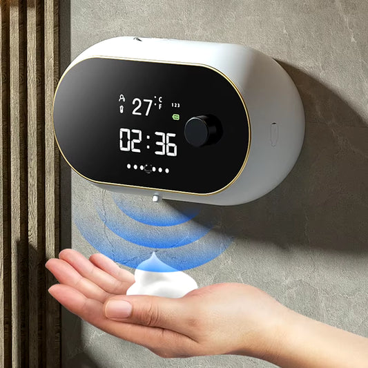 Creative Liquid Foam Soap Dispensers Time Temperature Display Human Body Induction Hand Wash Waterproof Automatic Soap Dispenser